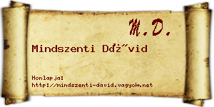 Mindszenti Dávid névjegykártya